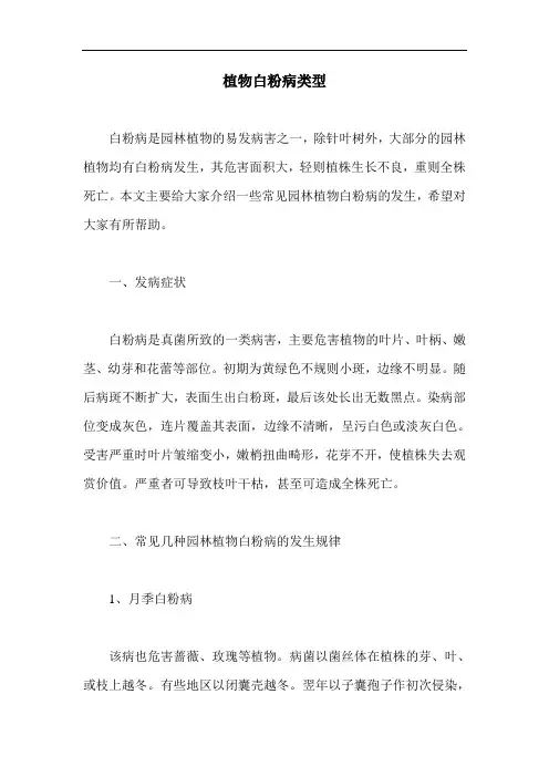 植物白粉病类型