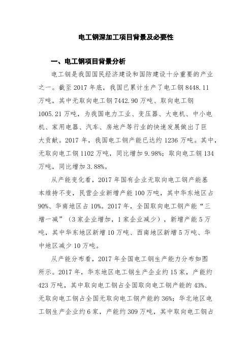 电工钢深加工项目背景及必要性