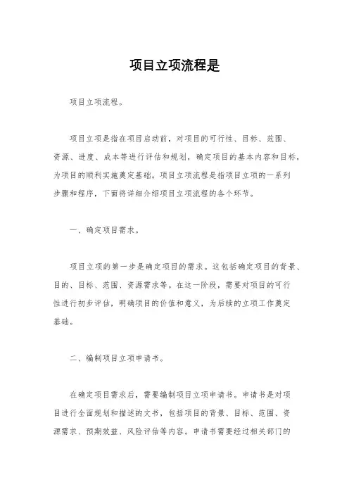 项目立项流程是