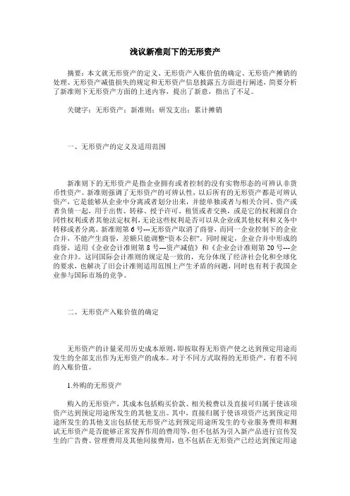 浅议新准则下的无形资产