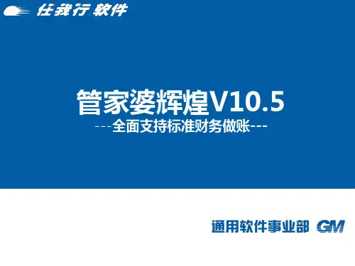 杭州万马萧山管家婆辉煌V10.5总账功能介绍