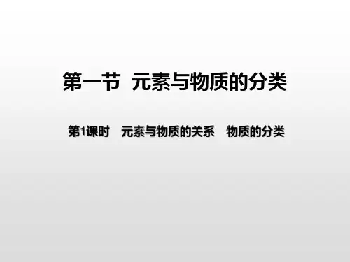 《元素与物质的分类》元素与物质世界(第1课时元素与物质的关系物质的分类)课件ppt