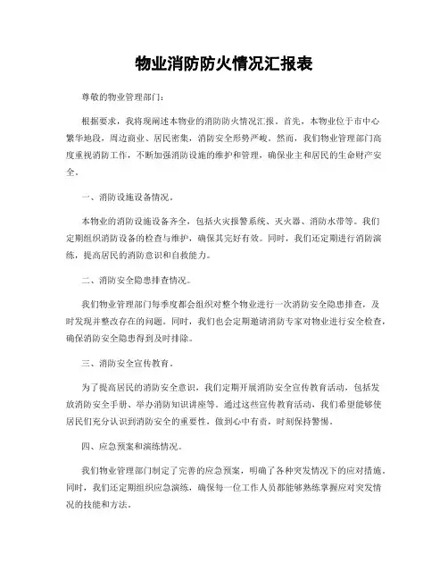 物业消防防火情况汇报表