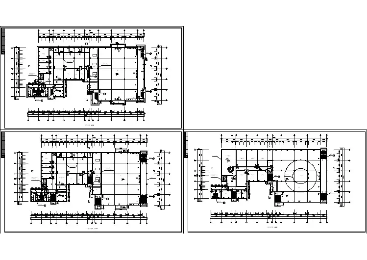 某地三层学生食堂建筑平面布局方案图