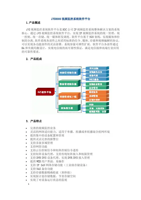 iVS8000视频监控系统软件平台