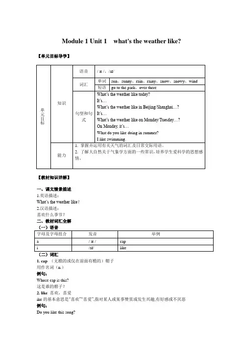 小学英语精讲精析 what's the weather like (2)
