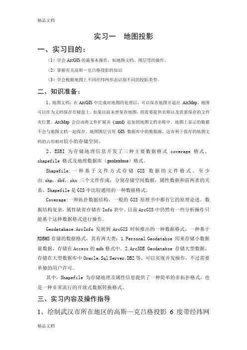 (整理)地图学实习一地图投影(修改).