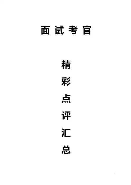 面 试 考 官点评