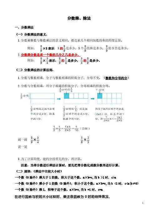 人教版六年级上册数学知识要点(背)打印