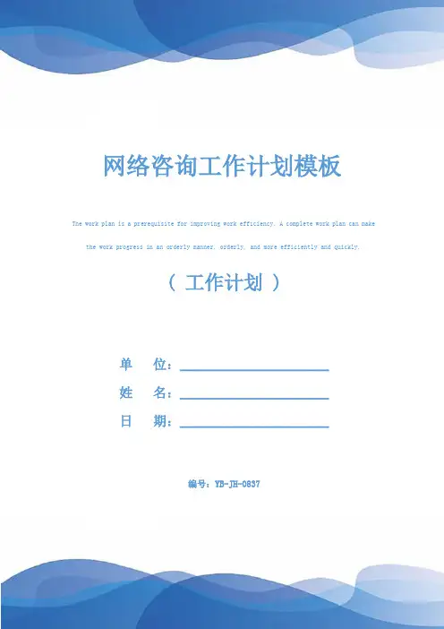 网络咨询工作计划模板