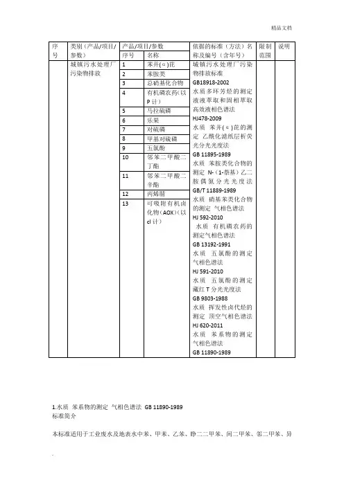 城镇污水处理厂污染物排放