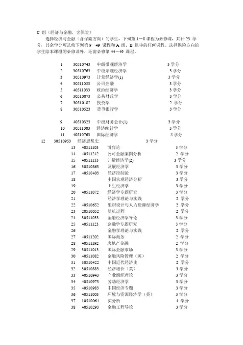 清华大学经管必修课程