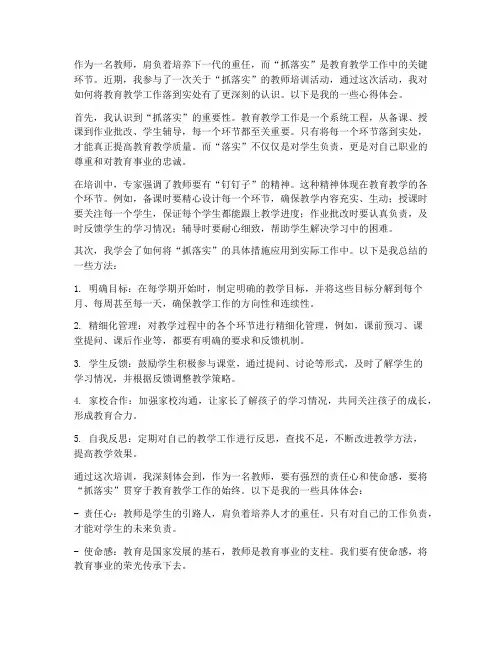 抓落实教师_心得体会