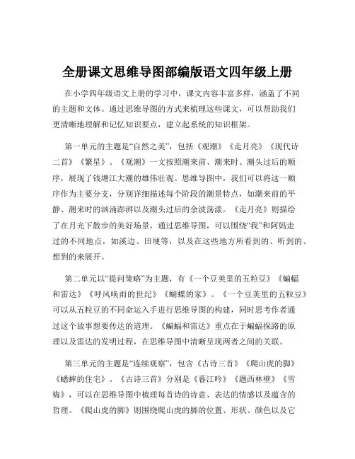 全册课文思维导图部编版语文四年级上册