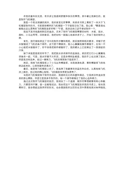 我制作的飞机模型