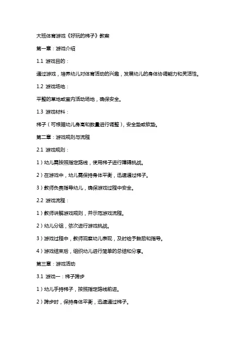 大班体育游戏《好玩的梯子》教案