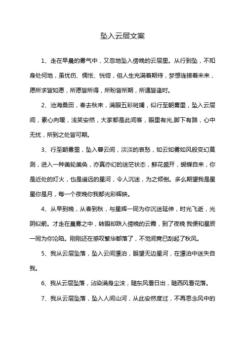 坠入云层文案