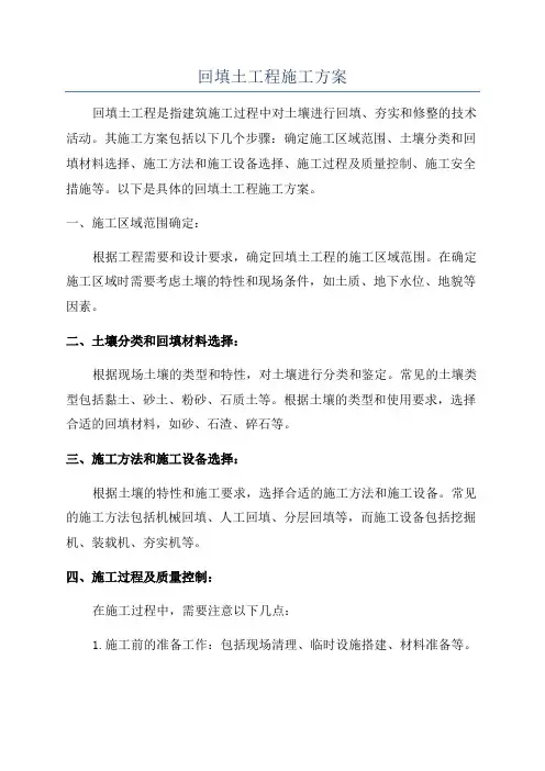 回填土工程施工方案