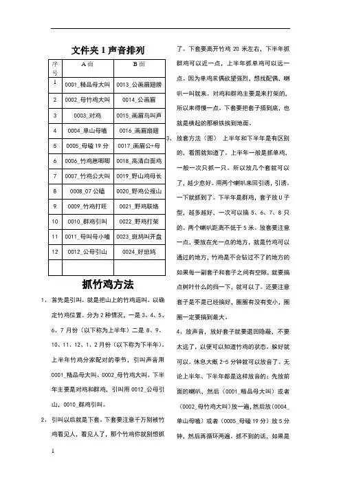 抓竹鸡方法