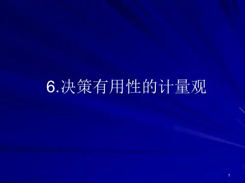 决策有用性的计量观讲义