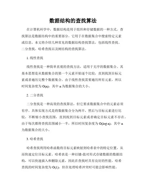 数据结构的查找算法