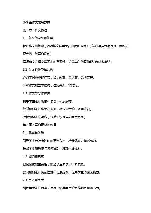 小学生作文辅导教案全