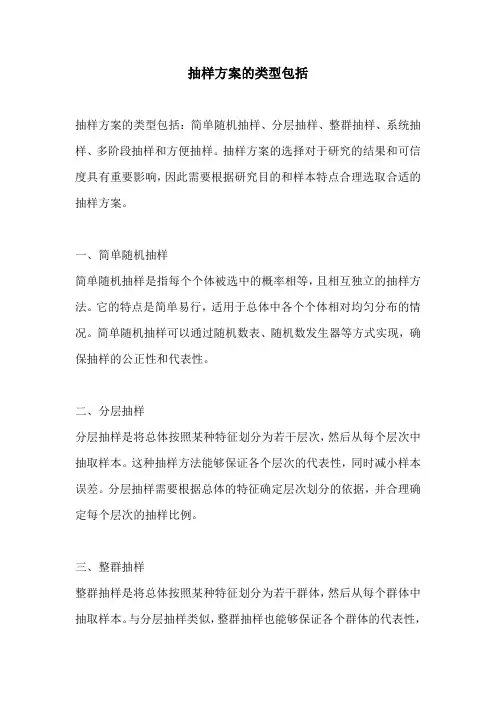 抽样方案的类型包括