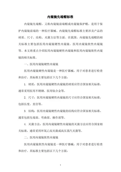 内窥镜先端帽标准