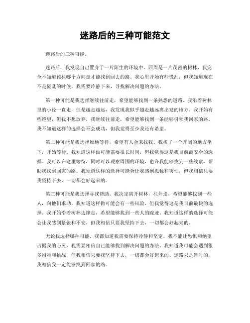 迷路后的三种可能范文