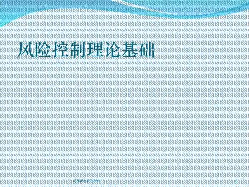 风险控制理论PPT课件