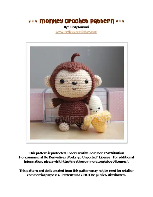 LuvlyGurumi钩针教程——猴子monkey