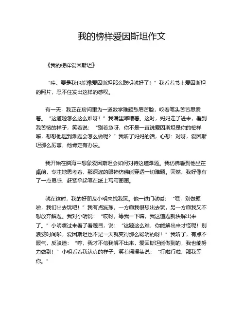 我的榜样爱因斯坦作文