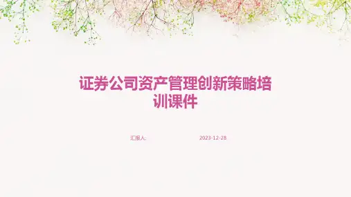 证券公司资产管理创新策略培训课件