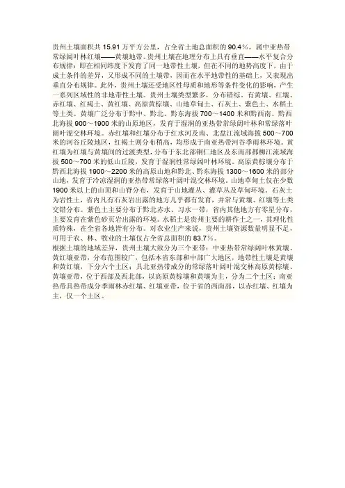贵州土壤——精选推荐