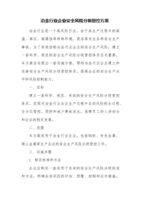 冶金行业企业安全风险分级管控方案