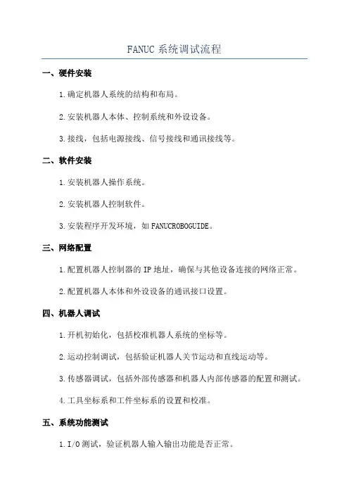 FANUC系统调试流程