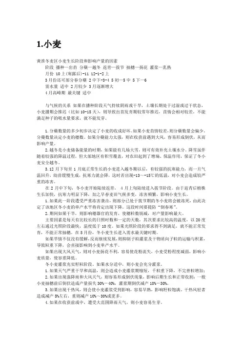 小麦生长周期