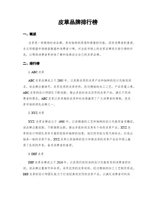 皮草品牌排行榜