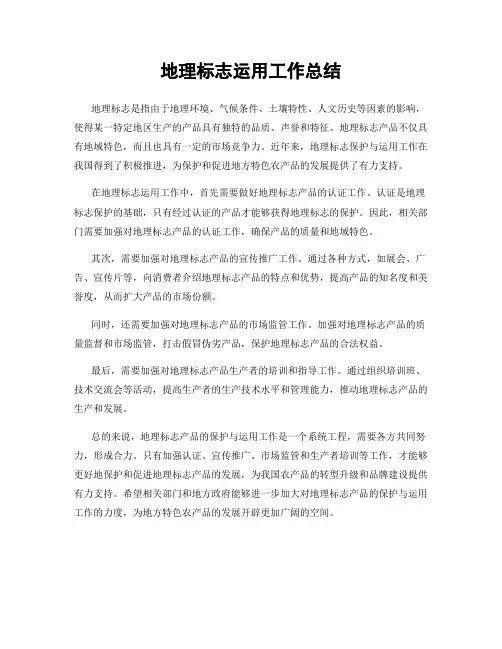 地理标志运用工作总结