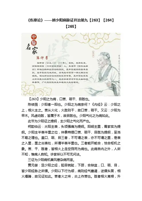 《伤寒论》——辨少阳病脉证并治第九【263】【264】【265】