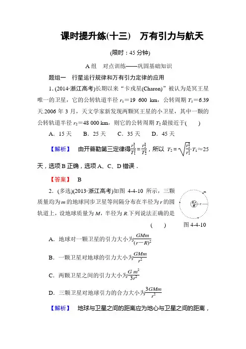 2016届高三物理大一轮复习--课时提升练 (14)