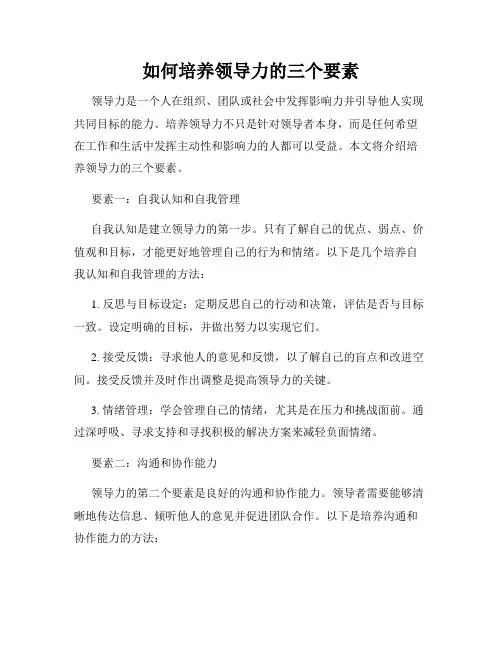 如何培养领导力的三个要素