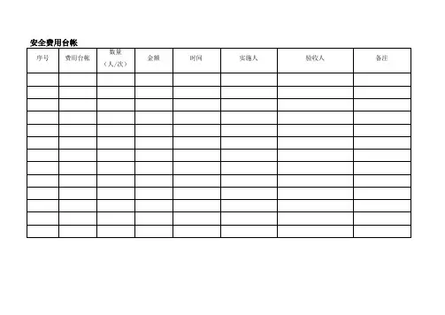 安全标准化记录、台帐(单面)