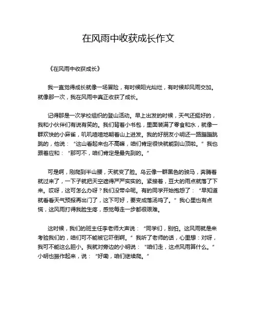 在风雨中收获成长作文