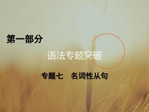 2017高考二轮英语复习课件：专题七 名词性从句 精品