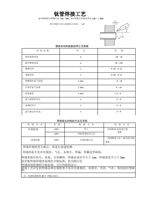 凝汽器钛管焊接工艺