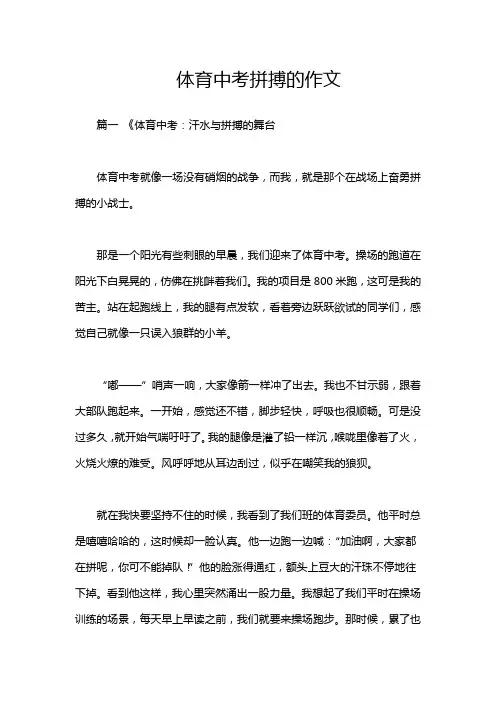 体育中考拼搏的作文