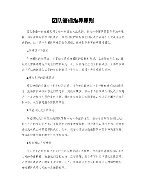团队管理指导原则