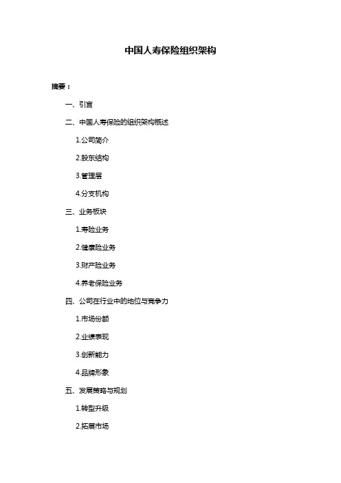 中国人寿保险组织架构