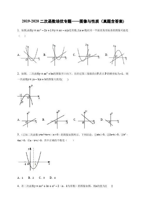 2019-2020二次函数培优专题——图像与性质(真题含答案)